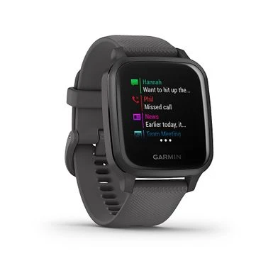 Garmin - Venu Sq GPS Smartwatch 33mm Fiber-Reinforced Polymer - Shadow Gray 2 Garmin - Venu Sq GPS Smartwatch 33mm Fiber-Reinforced Polymer - Shadow Gray - Image 2
