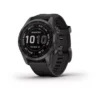 Garmin - Fenix 7S Sapphire Solar, Carbon Gray DLC With Black Band