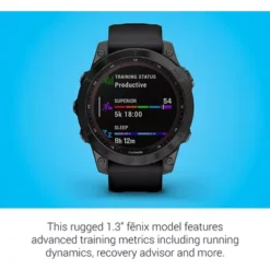 Garmin - Fenix 7 Sapphire Solar, Black DLC Ti W/Black Band -Garmin GPS 918384f7 3798 4c93 81d7 bc2b27af5c63