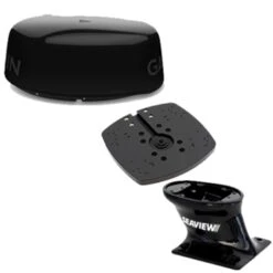 Garmin GMR Fantom 24x Radar Dome In Black With Seaview Radar Mount Bundle