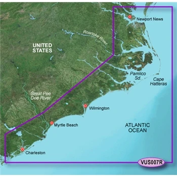 Garmin Bluechart G3 Vision Norfolk To Charleston Chart - VUS007R 1 Garmin Bluechart G3 Vision Norfolk To Charleston Chart - VUS007R