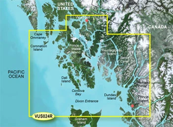 Garmin Bluechart G3 Vision Wrangell To Dixon Entrance Chart - VUS024R 1 Garmin Bluechart G3 Vision Wrangell To Dixon Entrance Chart - VUS024R