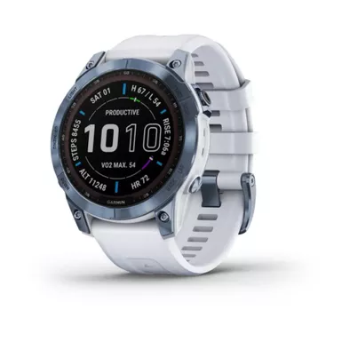 Garmin - Fenix 7 Sapphire Solar, Mineral Blue Ti W/Whitestone Band 1 Garmin - Fenix 7 Sapphire Solar, Mineral Blue Ti W/Whitestone Band