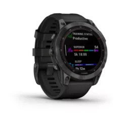 Garmin - Fenix 7 Sapphire Solar, Carbon Gray DLC Ti W/Black Band -Garmin GPS ab200d31 e96c 48fc ac26 e1b4512fb915