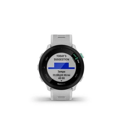 Garmin - Forerunner 55 GPS Smartwatch 42mm Fiber-Reinforced Polymer - Whitestone 1 Garmin - Forerunner 55 GPS Smartwatch 42mm Fiber-Reinforced Polymer - Whitestone